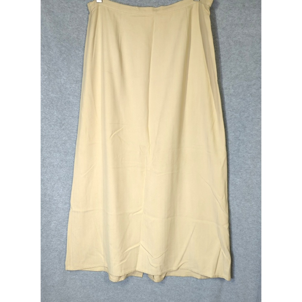100% Pure Silk Maxi Skirt Size 10 Talbots Neutral Beige Classic Minimalist Chic